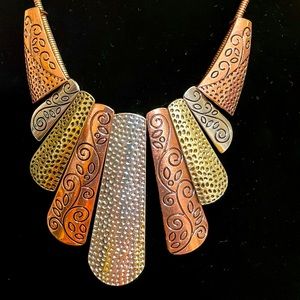 Metal mix set Necklace and earrings